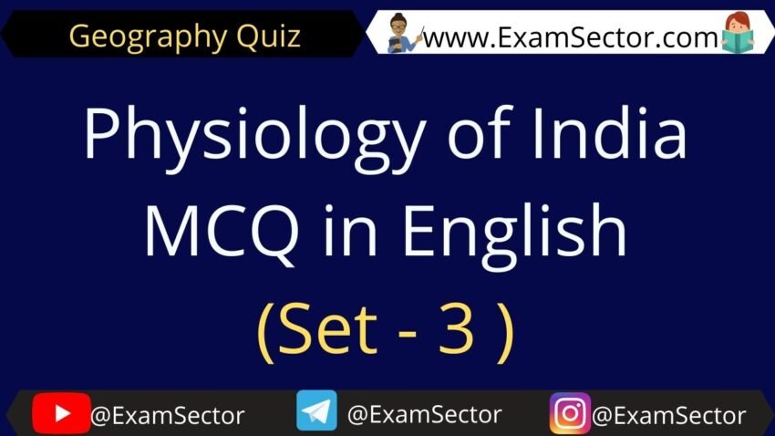 MCQ on physiographic division of India
