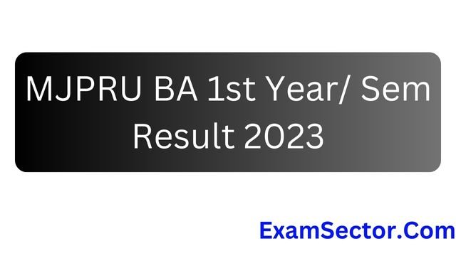 MJPRU BA 1st Year/ Sem Result 2023