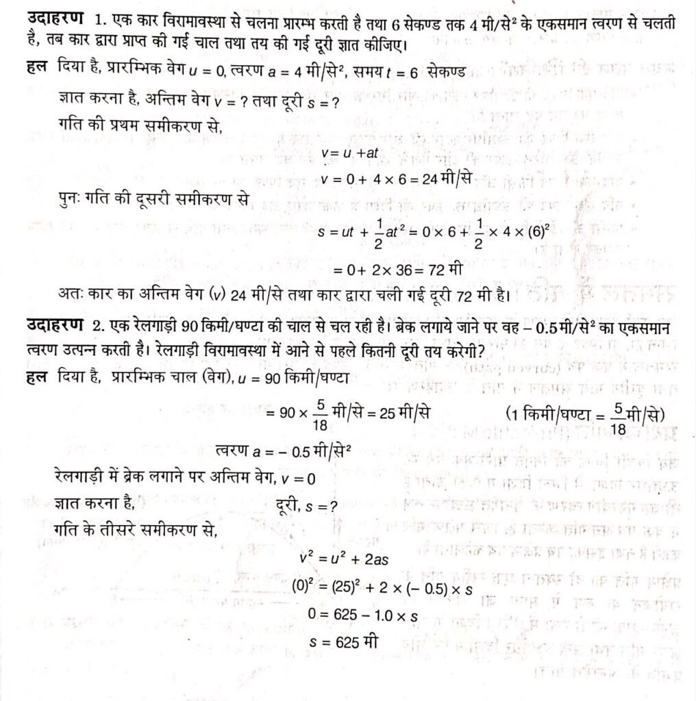 गति के समीकरण | परिभाषा, सूत्र