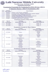 LNMU Sem 1 Exam Date 1 min 2